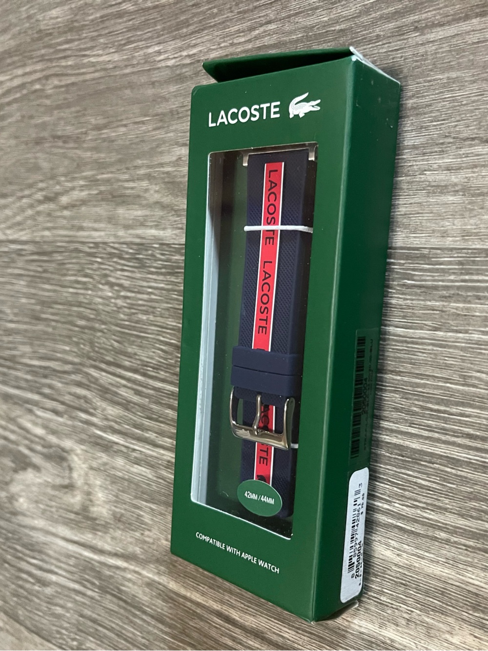 Lacoste Men's Apple Watch Band Blue Red Strap 42/44mm